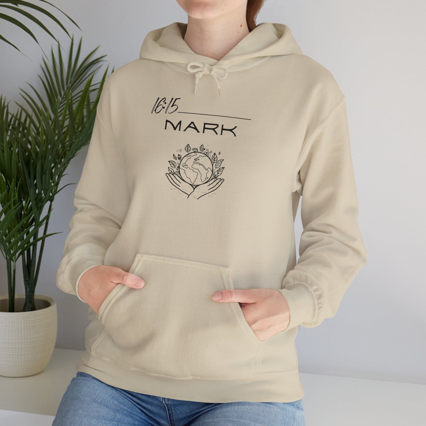 Mark 16:15 w/ Full Scripture On Back Unisex Heavy Blend™ Hooded Sweatshirt