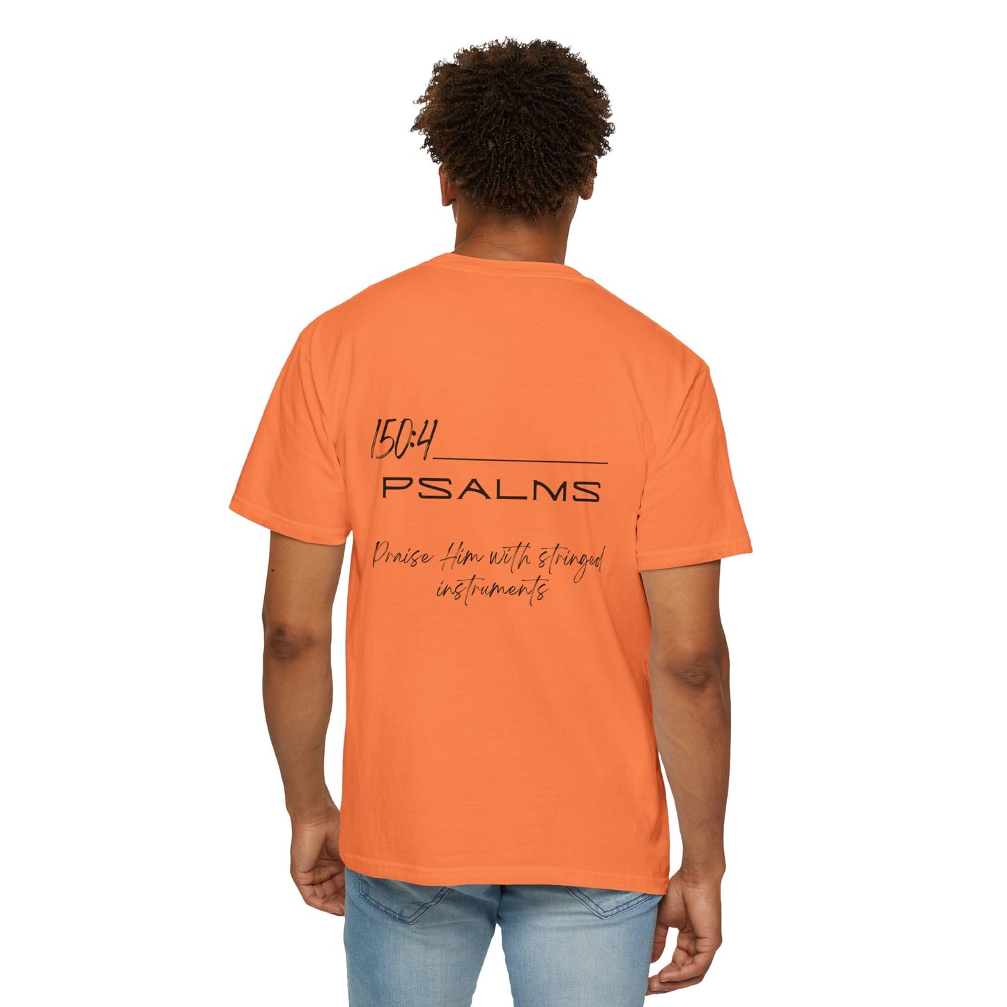 In Jesus Name I Play w/ Psalm 150:4 on Back Unisex Garment-Dyed T-shirt