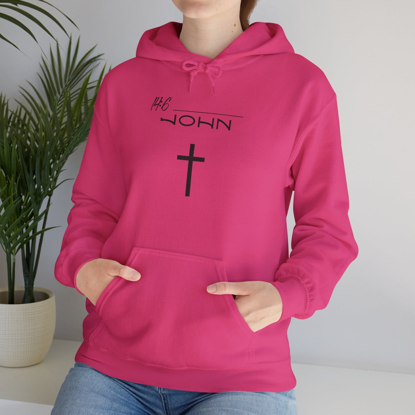 John 14:6 w/ Full Scripture On Back Unisex Heavy Blend™ Hooded Sweatshirt