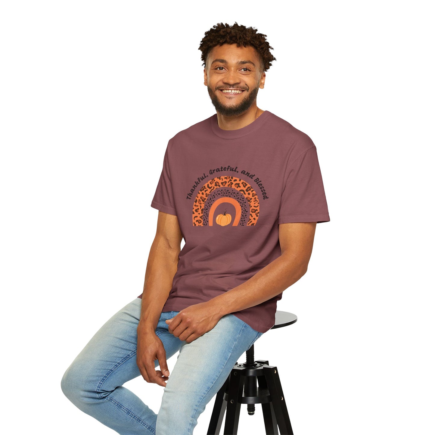 Thankful Grateful Blessed Unisex Garment-Dyed T-shirt