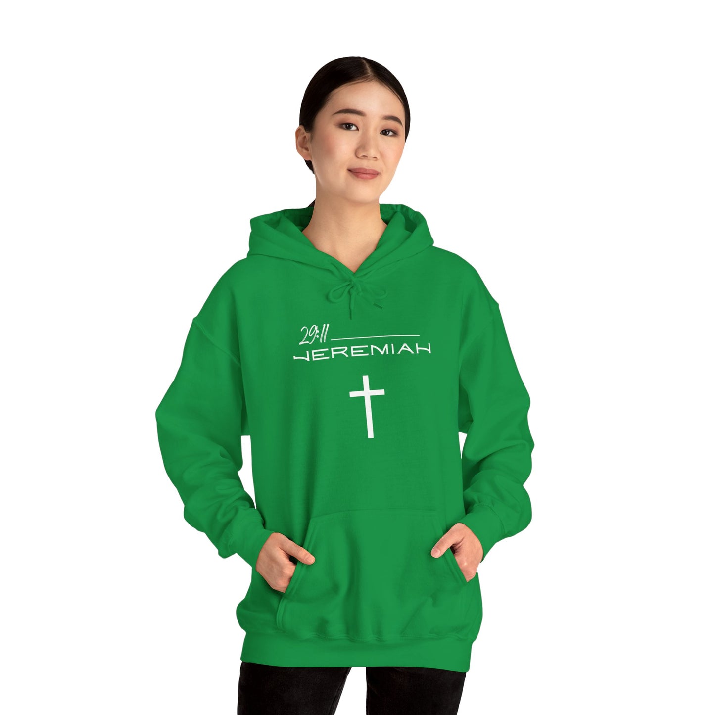 Jeremiah 29:11 w/ Full Scripture On Back Unisex Heavy Blend™ Hooded Sweatshirt