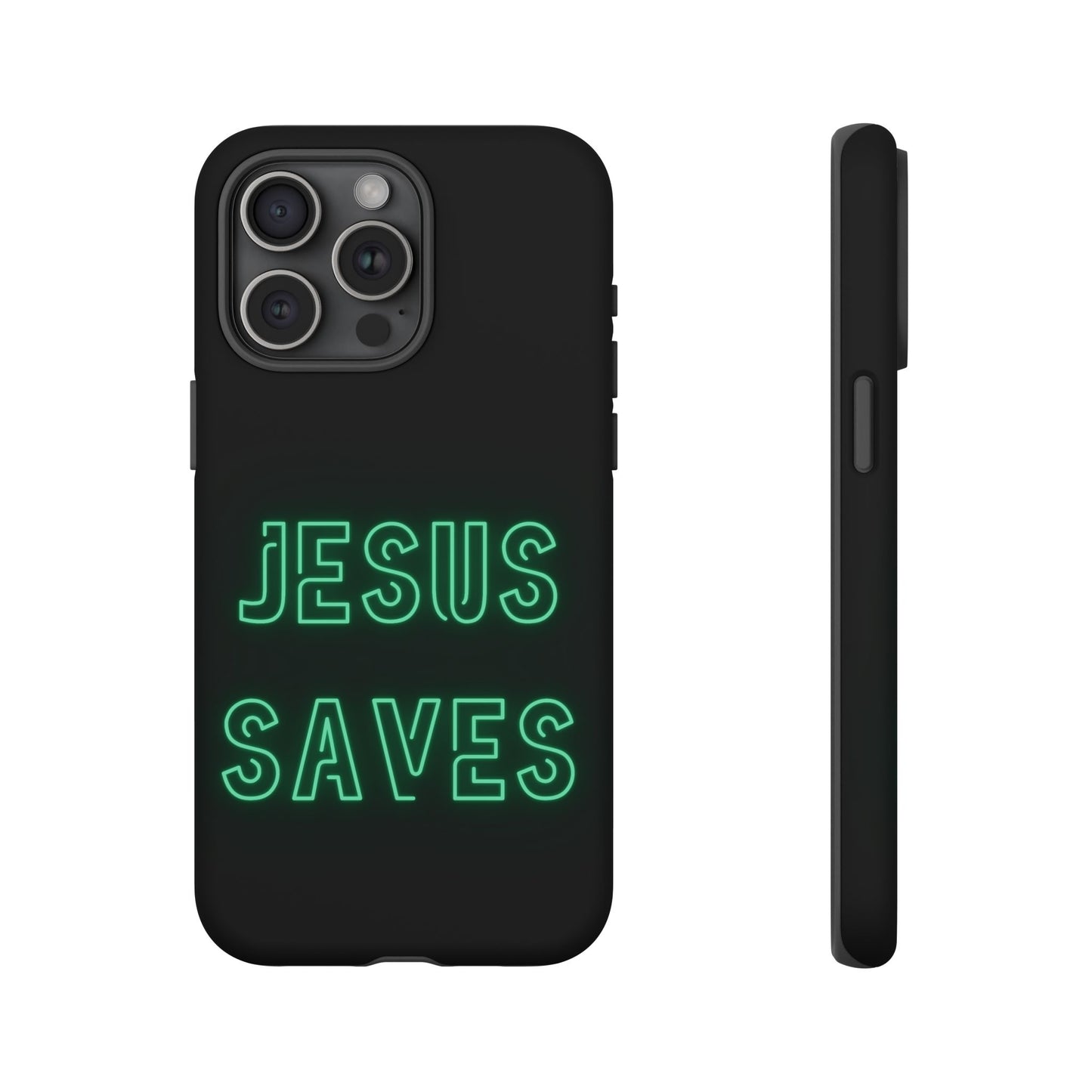 Jesus Saves Neon Signage Green Tough Cases