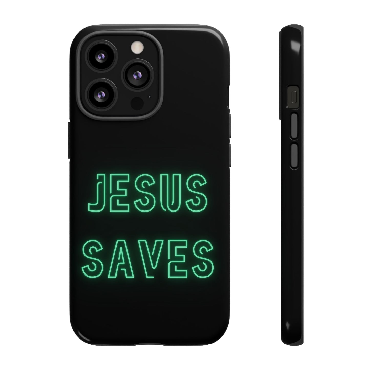 Jesus Saves Neon Signage Green Tough Cases