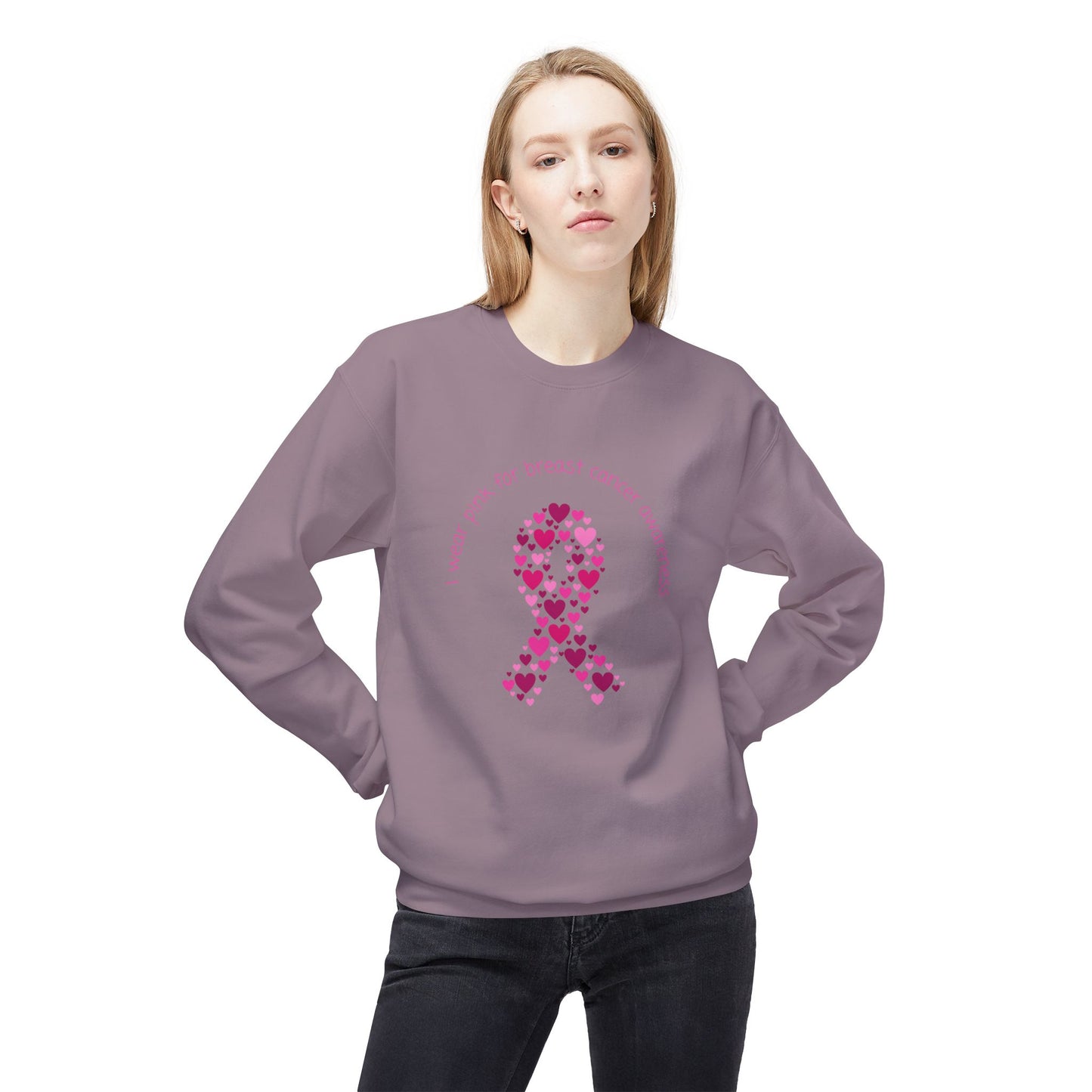 Breast Cancer Awareness Unisex Midweight Softstyle Fleece Crewneck Sweatshirt