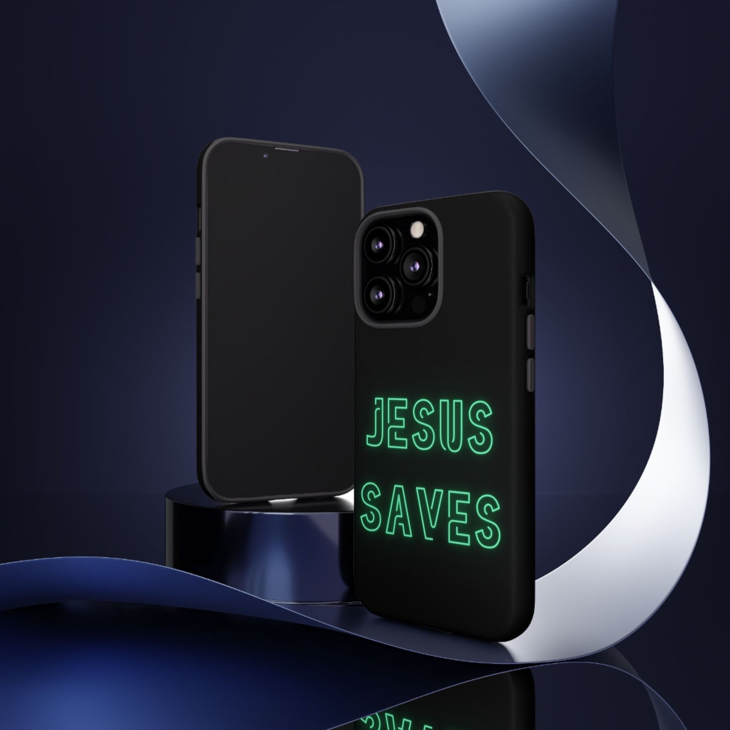 Jesus Saves Neon Signage Green Tough Cases