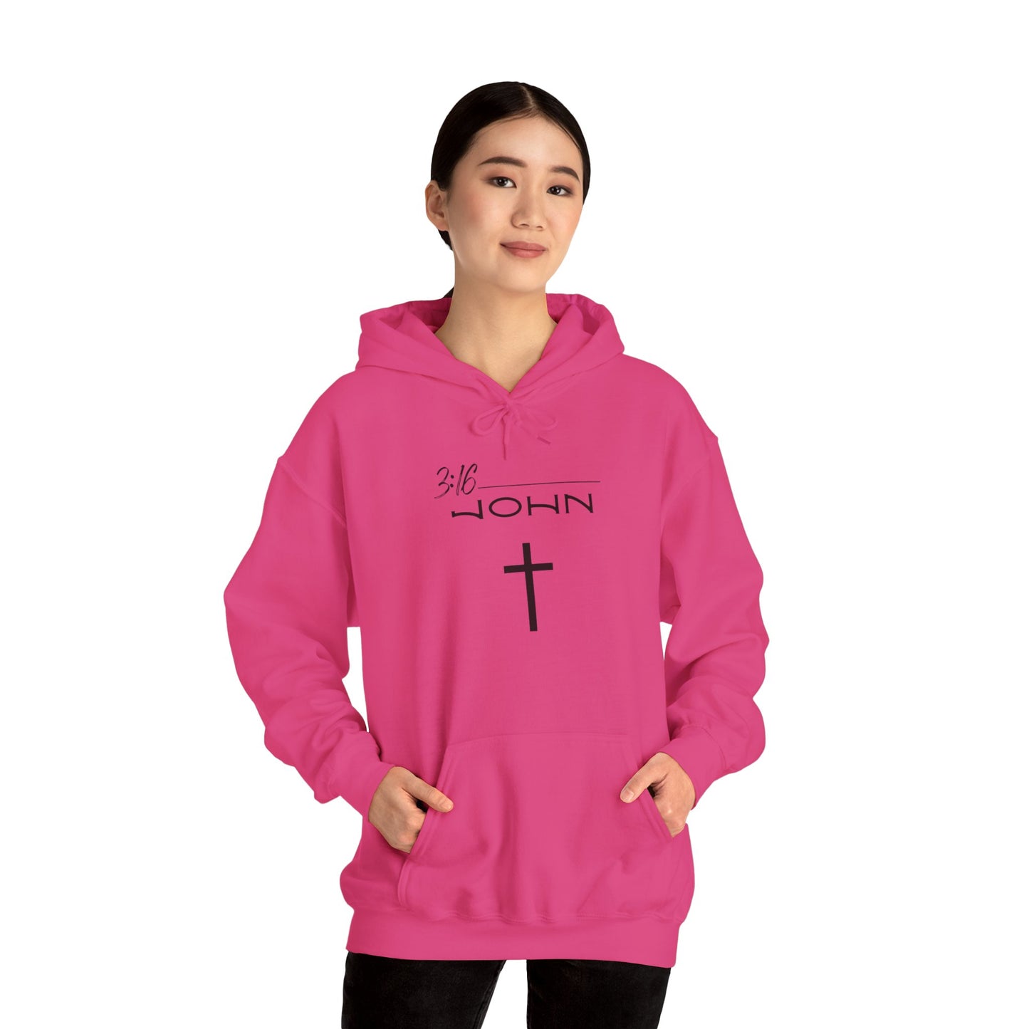 John 3:16 w/ Full Scripture On Back Unisex Heavy Blend™ Hooded Sweatshirt