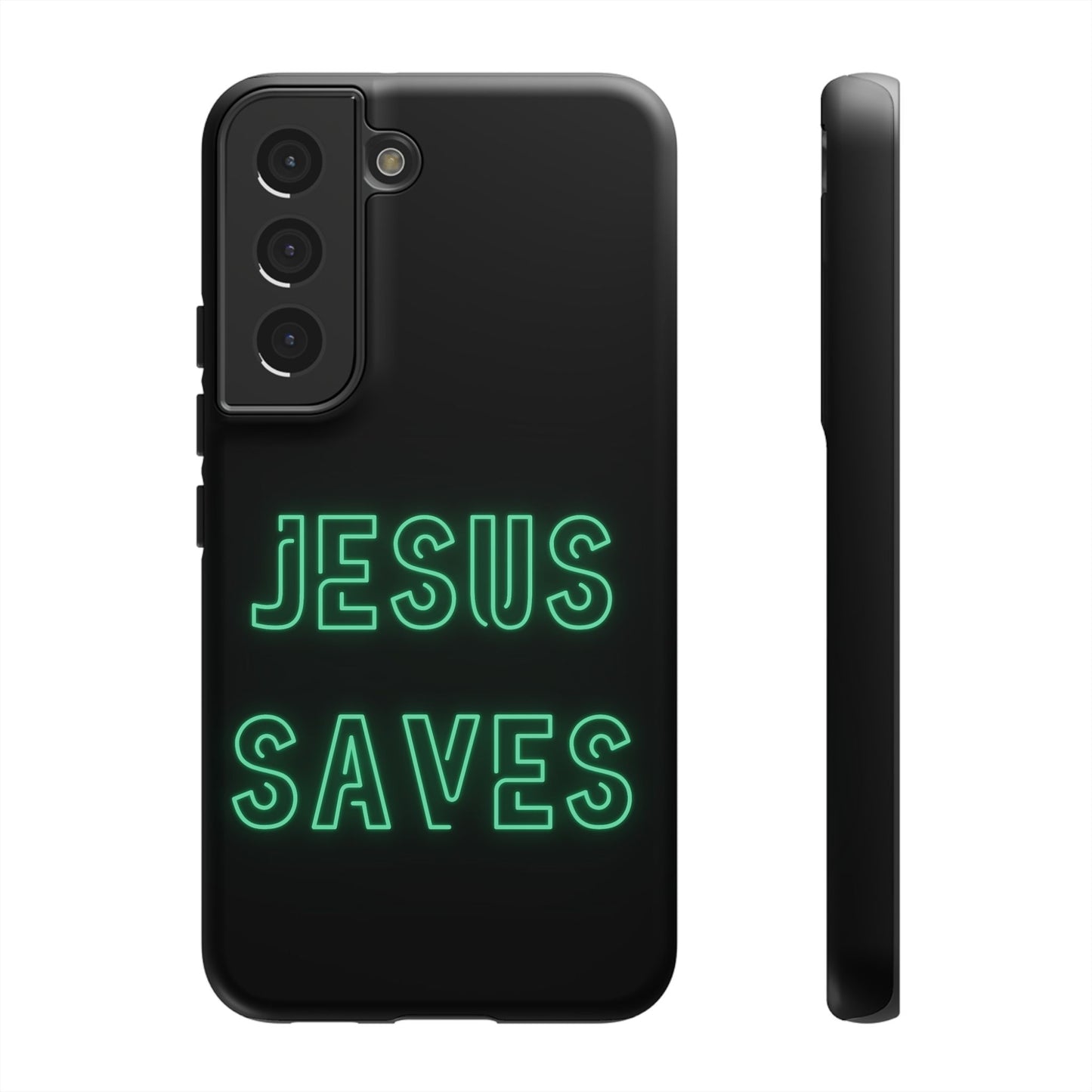 Jesus Saves Neon Signage Green Tough Cases