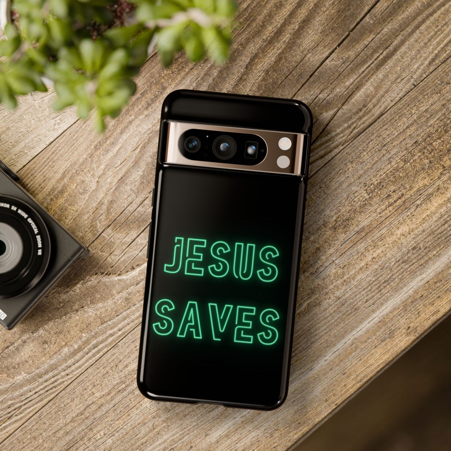 Jesus Saves Neon Signage Green Tough Cases