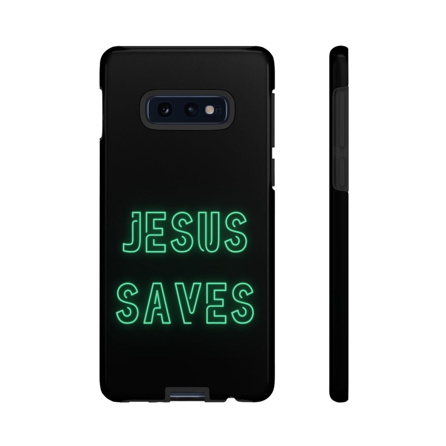 Jesus Saves Neon Signage Green Tough Cases