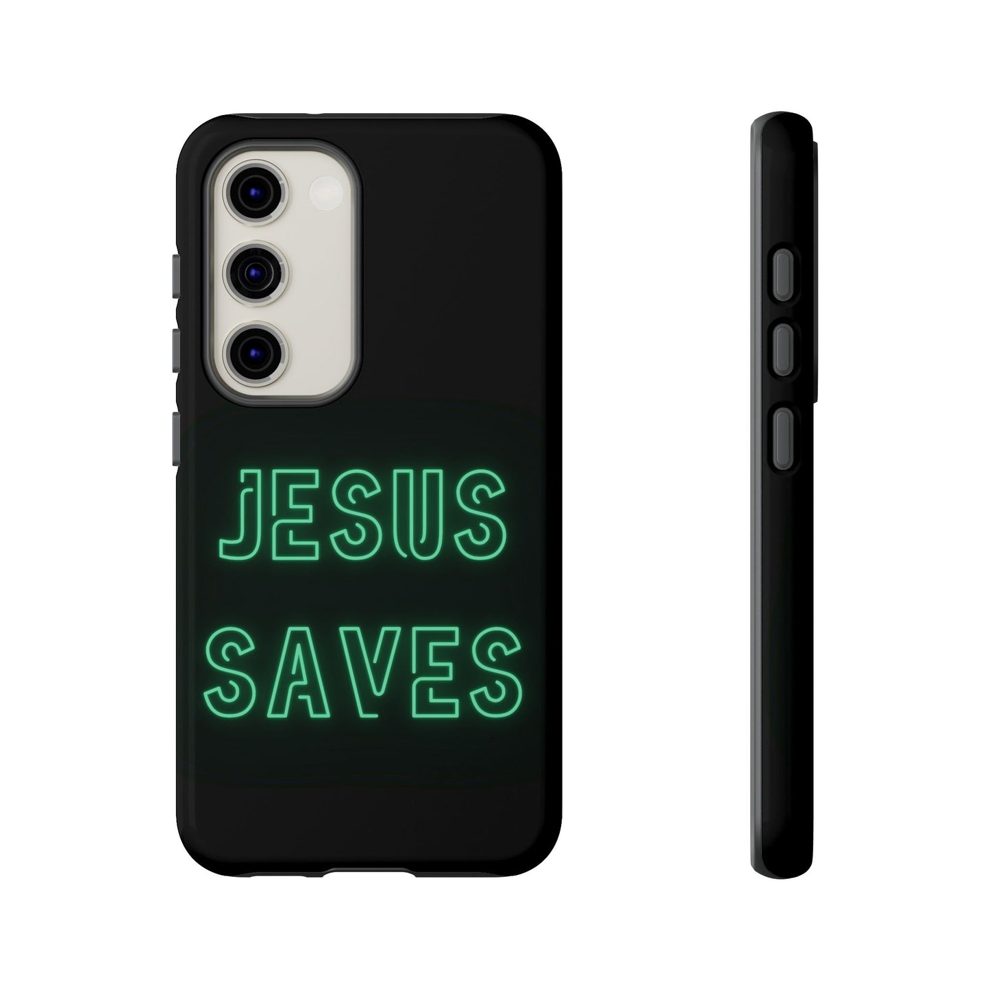 Jesus Saves Neon Signage Green Tough Cases