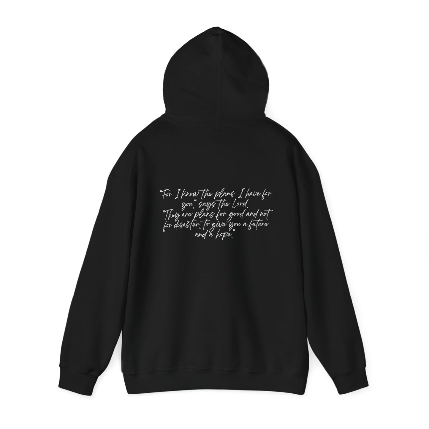 Jeremiah 29:11 w/ Full Scripture On Back Unisex Heavy Blend™ Hooded Sweatshirt