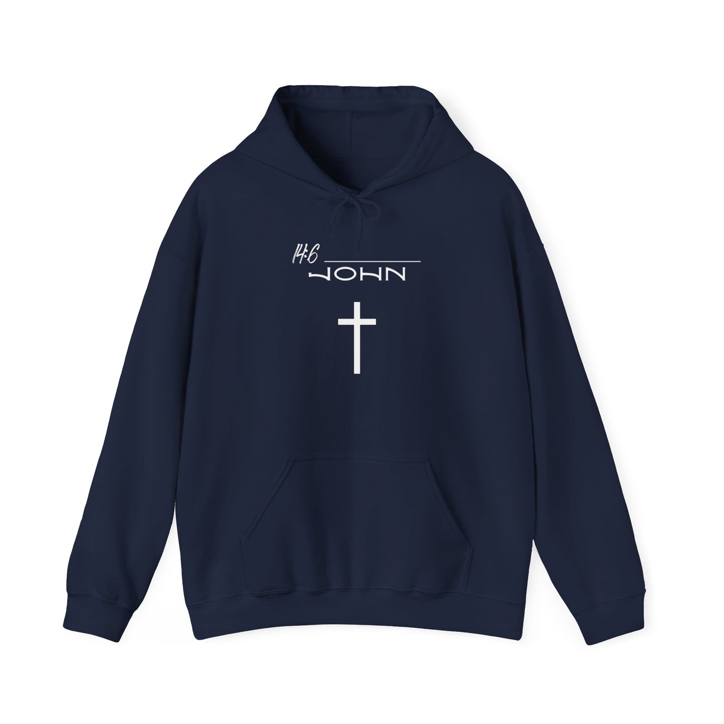 John 14:6 w/ Full Scripture On Back Unisex Heavy Blend™ Hooded Sweatshirt