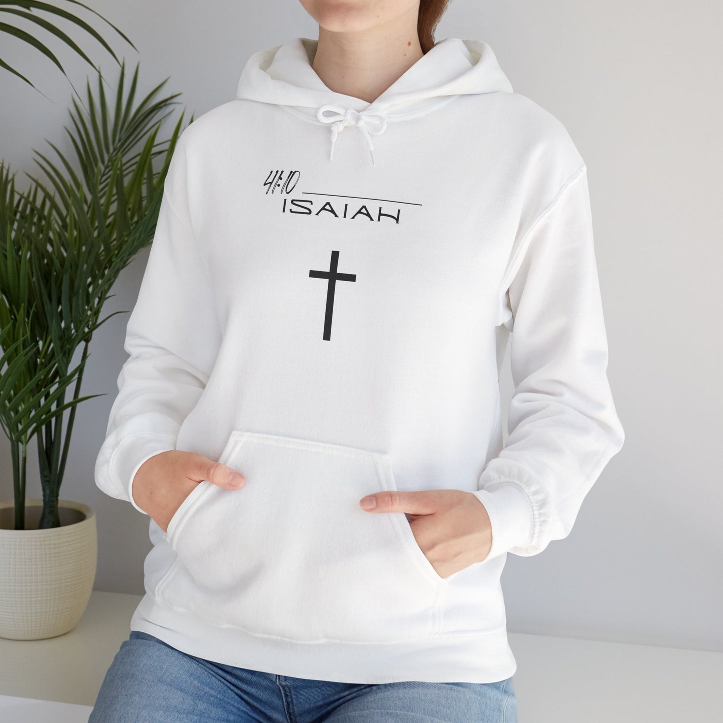 Isaiah 41:10 w/ Full Scripture On Back Unisex Heavy Blend™ Hooded Sweatshirt