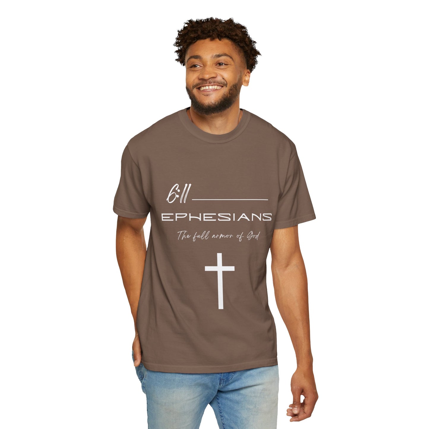 Ephesians 6:11 w/ Full Scripture on Back Unisex Garment-Dyed T-shirt