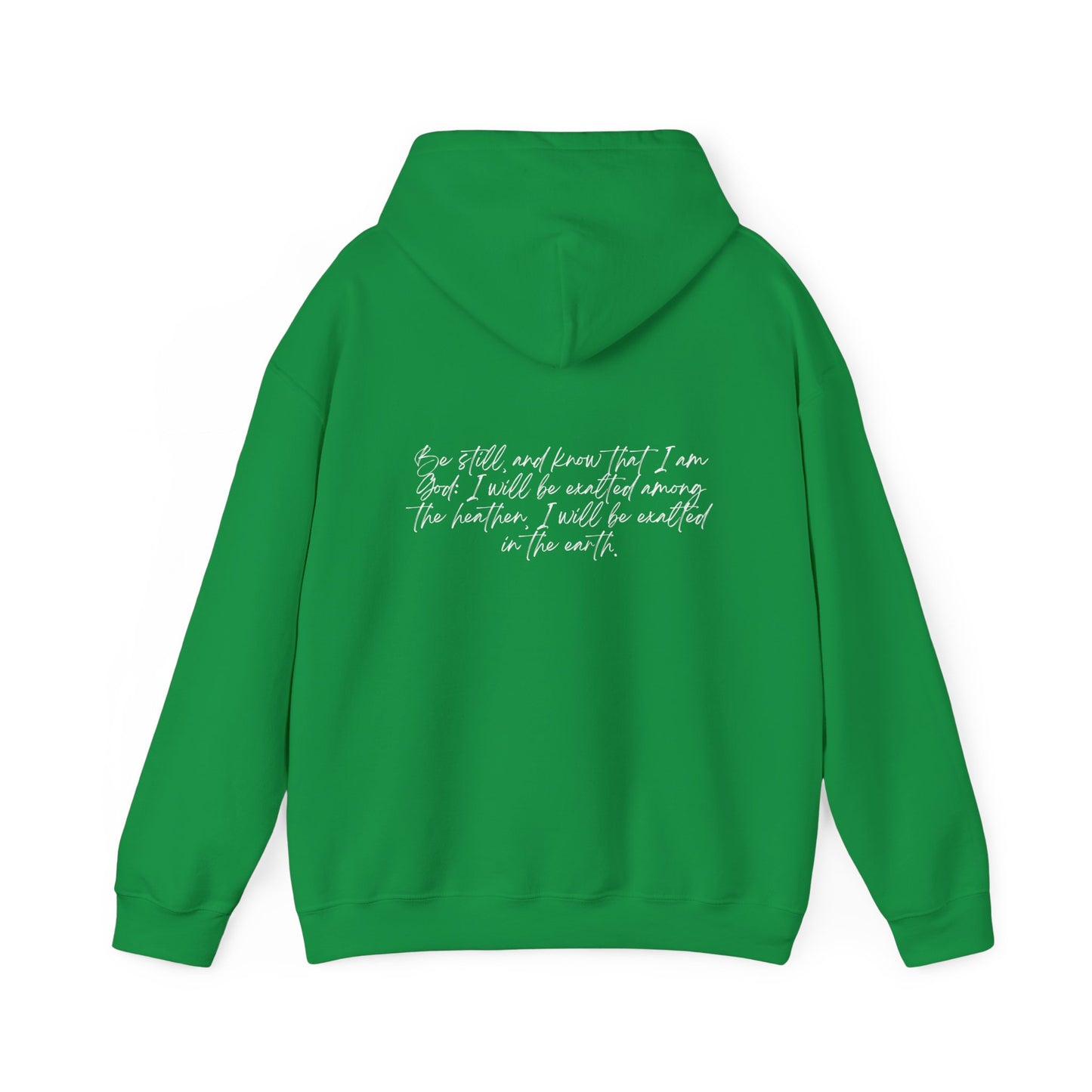 Psalm 46:10 w/ Full Scripture on Back Unisex Heavy Blend™ Hooded Sweatshirt