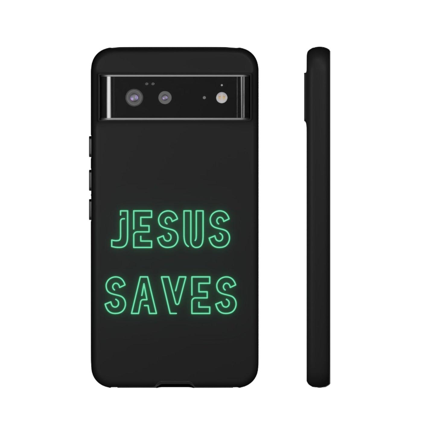 Jesus Saves Neon Signage Green Tough Cases