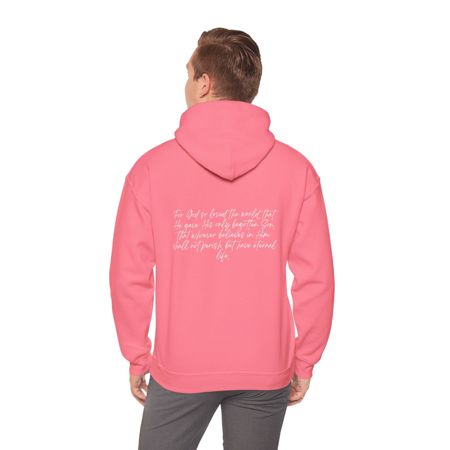 John 3:16 w/ Full Scripture On Back Unisex Heavy Blend™ Hooded Sweatshirt