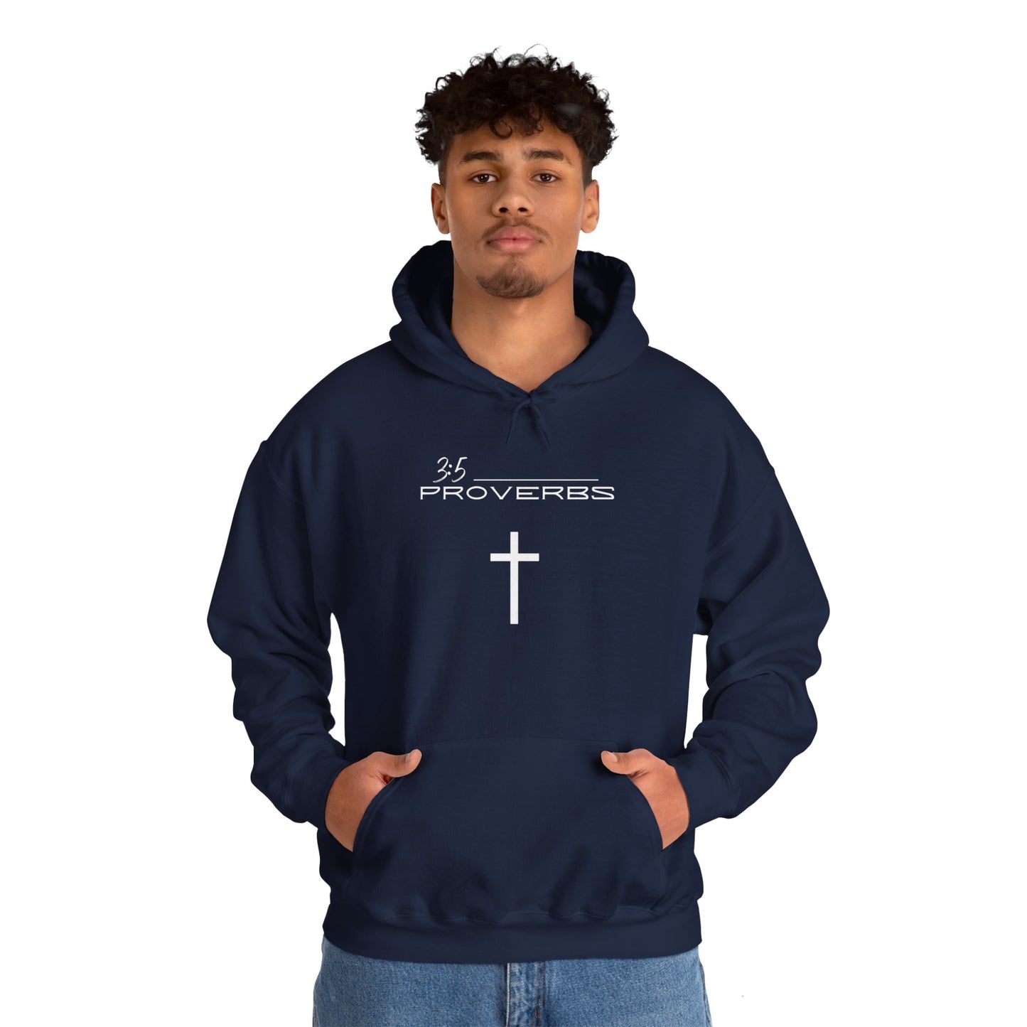 Proverbs 3:5 w/ Full Scripture On Back Unisex Heavy Blend™ Hooded Sweatshirt