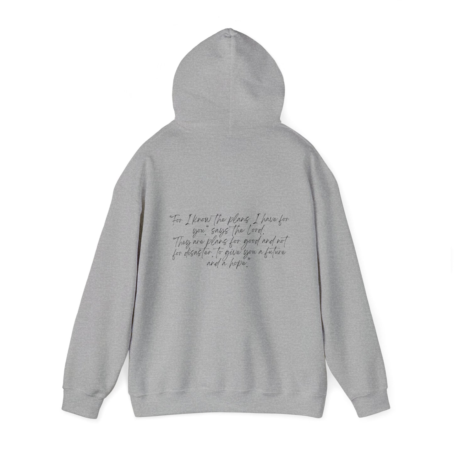 Jeremiah 29:11 w/ Full Scripture On Back Unisex Heavy Blend™ Hooded Sweatshirt