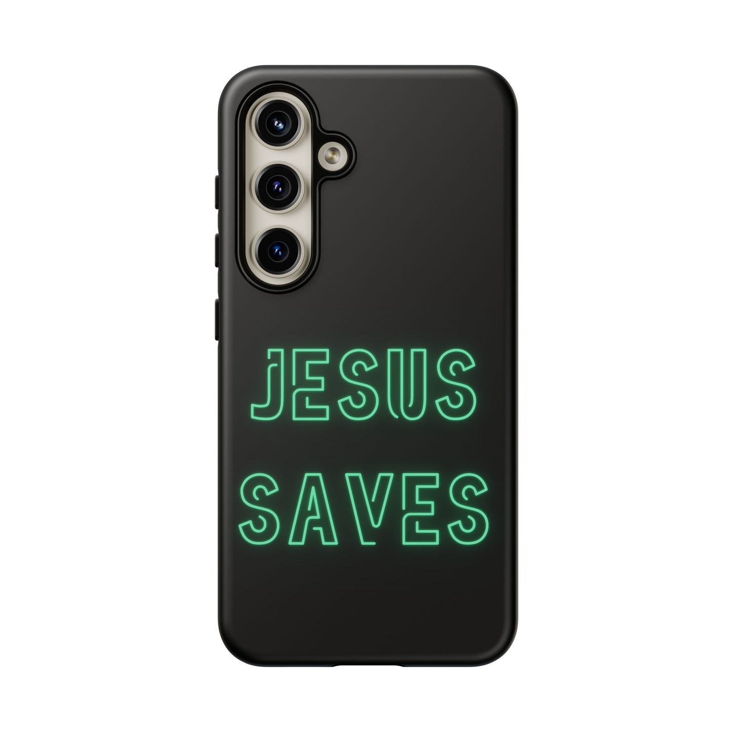 Jesus Saves Neon Signage Green Tough Cases