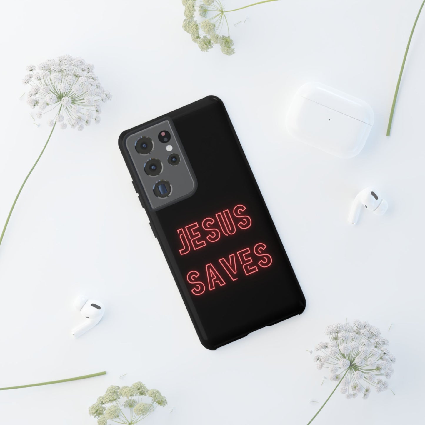 Jesus Saves Neon Signage Tough Cases Iphone Samsung Google