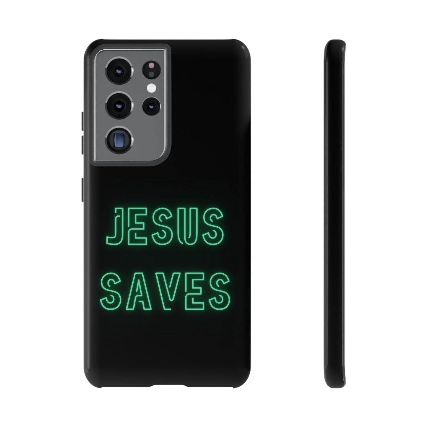 Jesus Saves Neon Signage Green Tough Cases