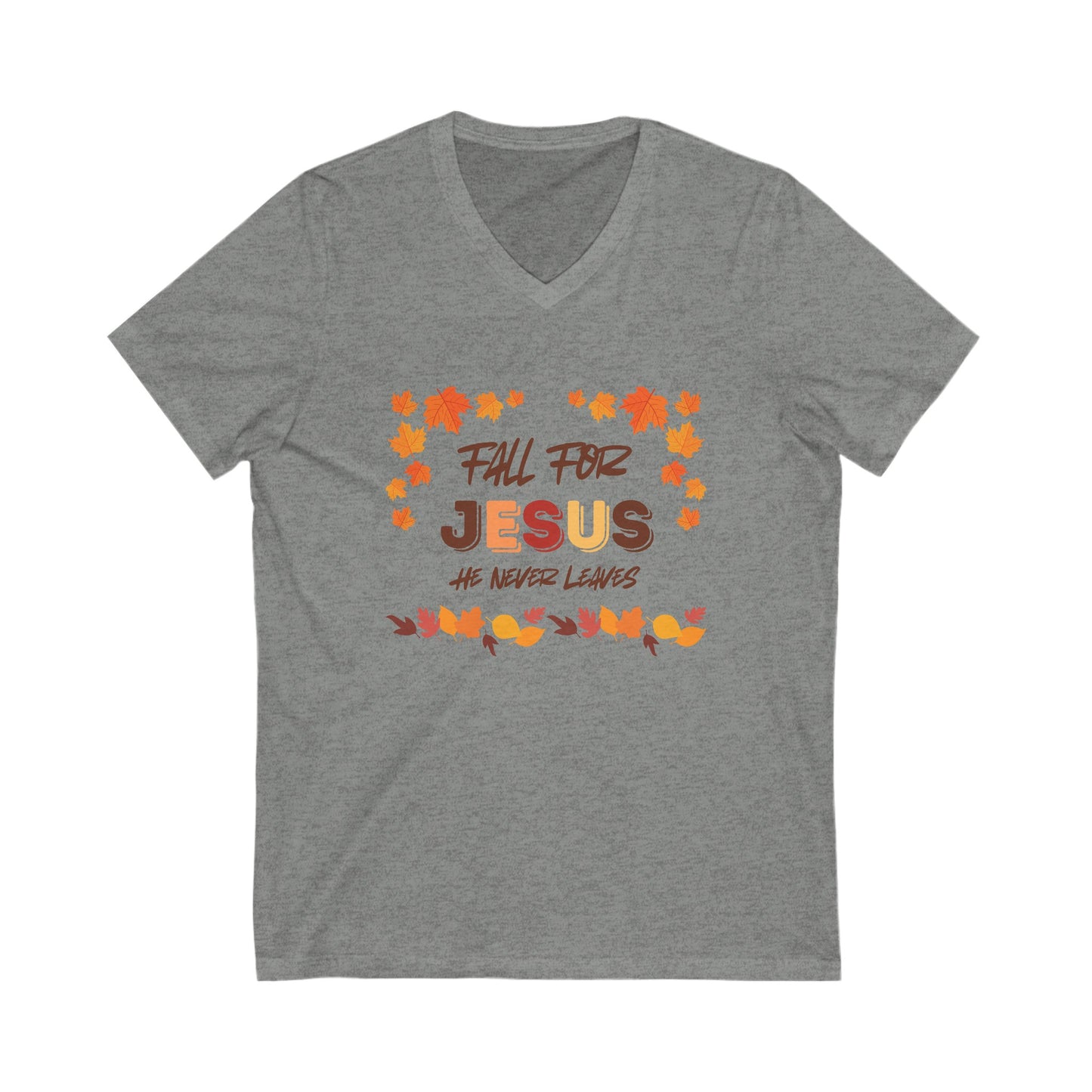 Fall For Jesus Harvest Unisex Jersey Short Sleeve V-Neck Tee