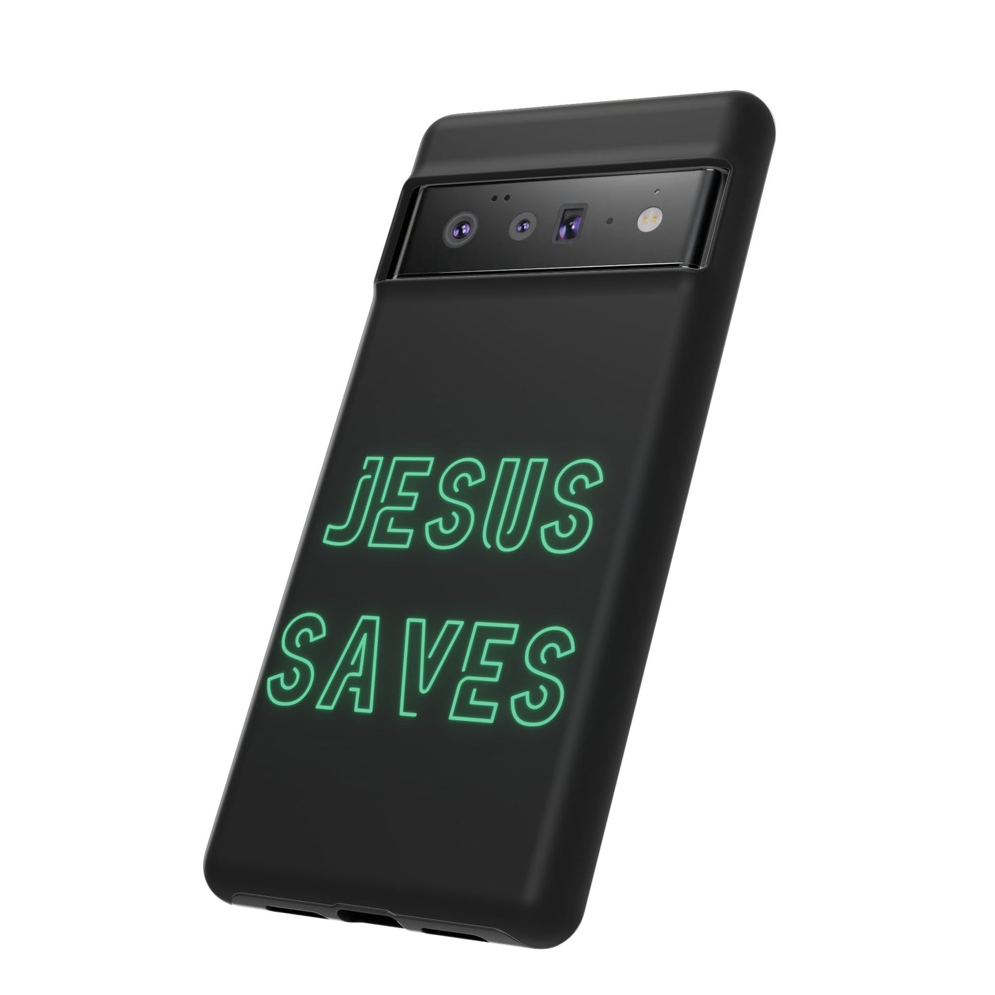 Jesus Saves Neon Signage Green Tough Cases