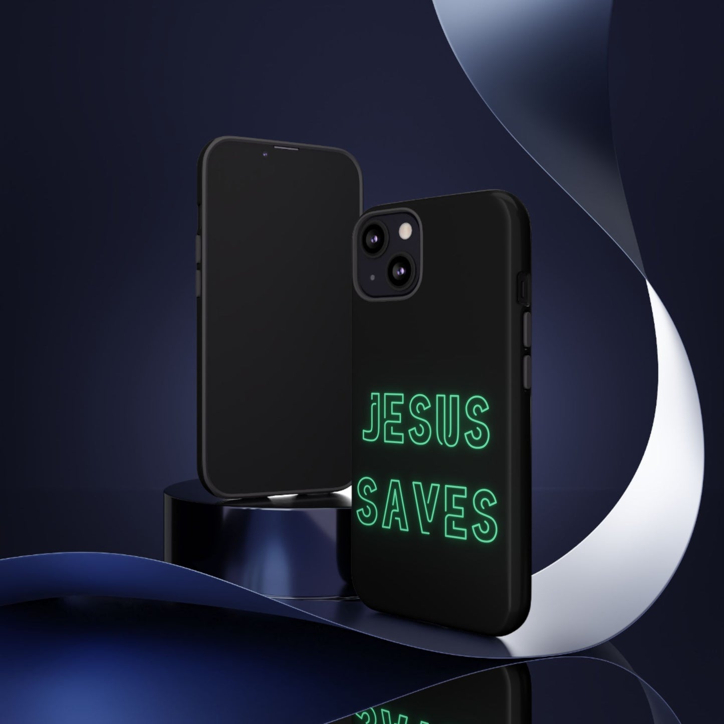 Jesus Saves Neon Signage Green Tough Cases