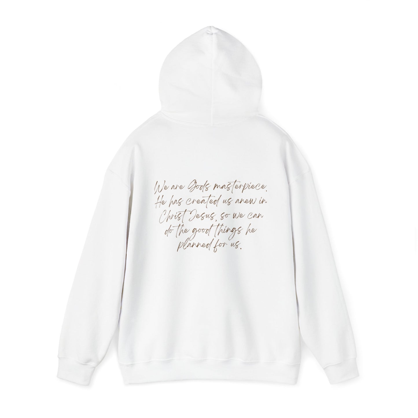 Ephesians 2:10 w/Full Scripture On Back Unisex Heavy Blend™ Hooded Sweatshirt