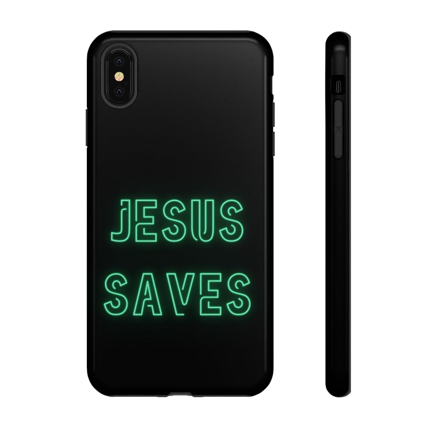 Jesus Saves Neon Signage Green Tough Cases