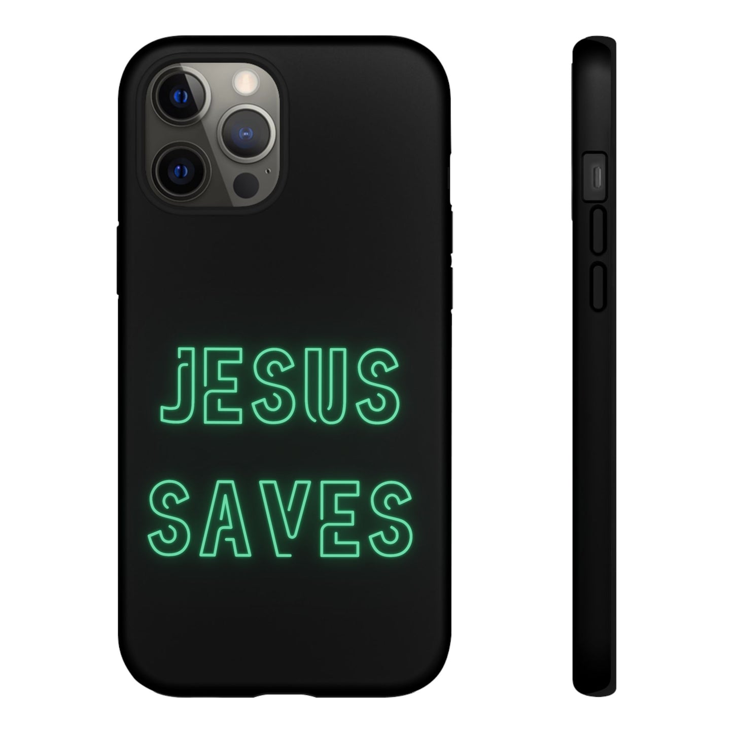 Jesus Saves Neon Signage Green Tough Cases