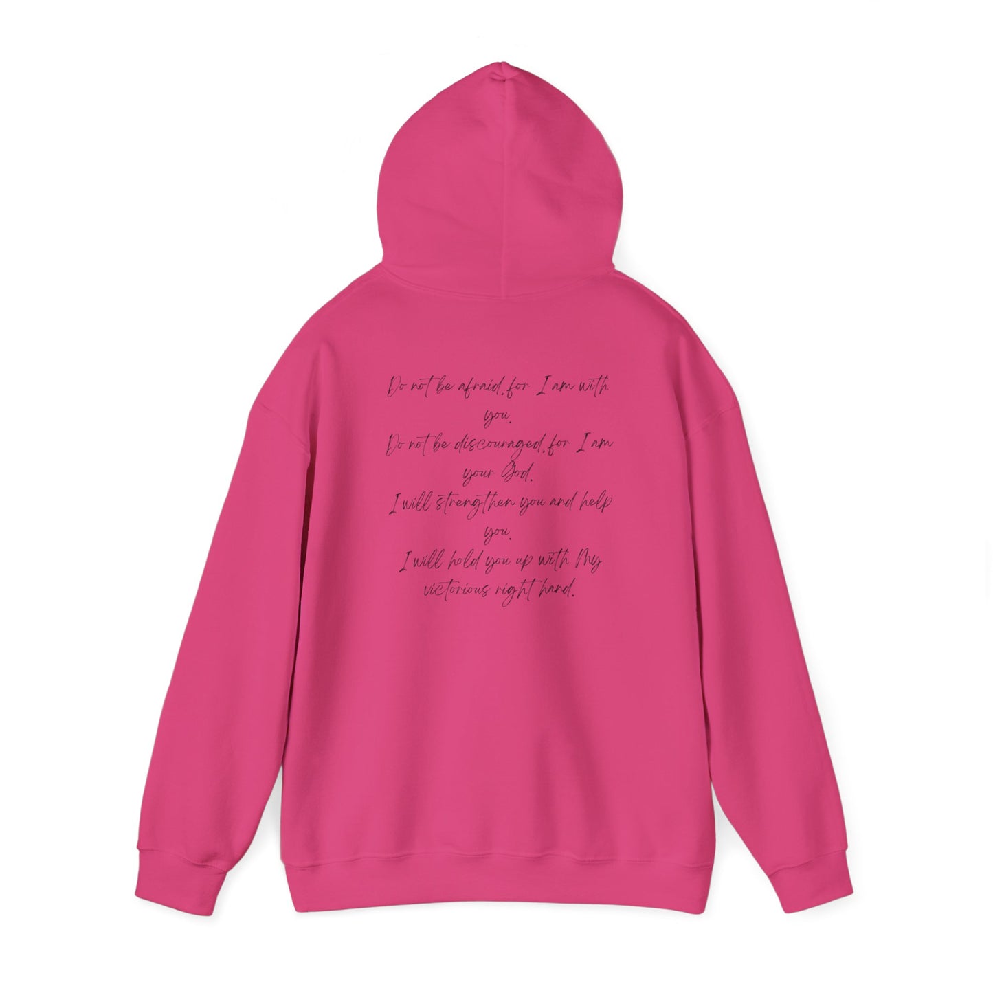 Isaiah 41:10 w/ Full Scripture On Back Unisex Heavy Blend™ Hooded Sweatshirt