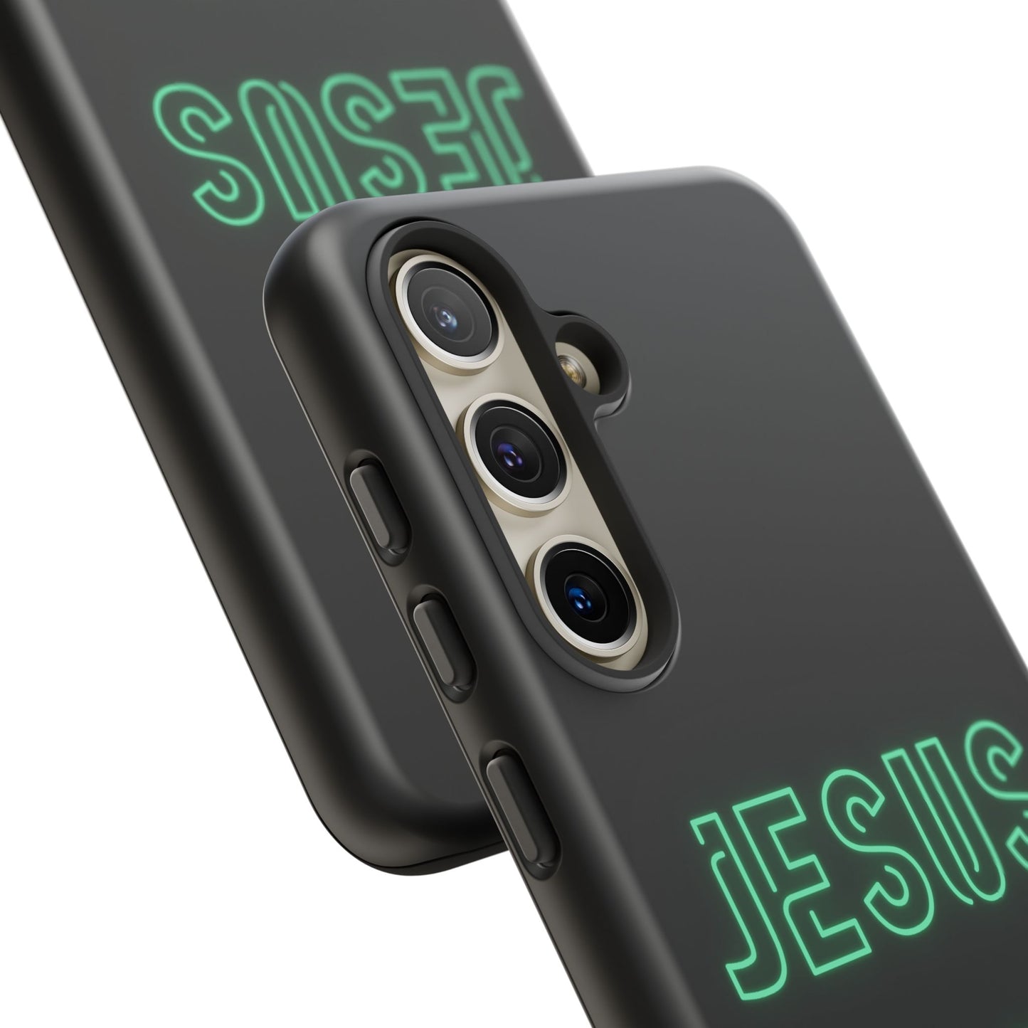 Jesus Saves Neon Signage Green Tough Cases