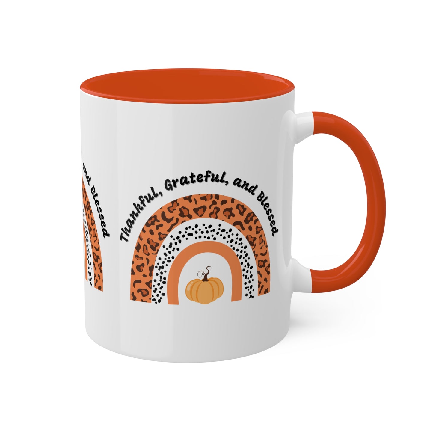 Thankful Grateful Blessed Colorful Mugs, 11oz