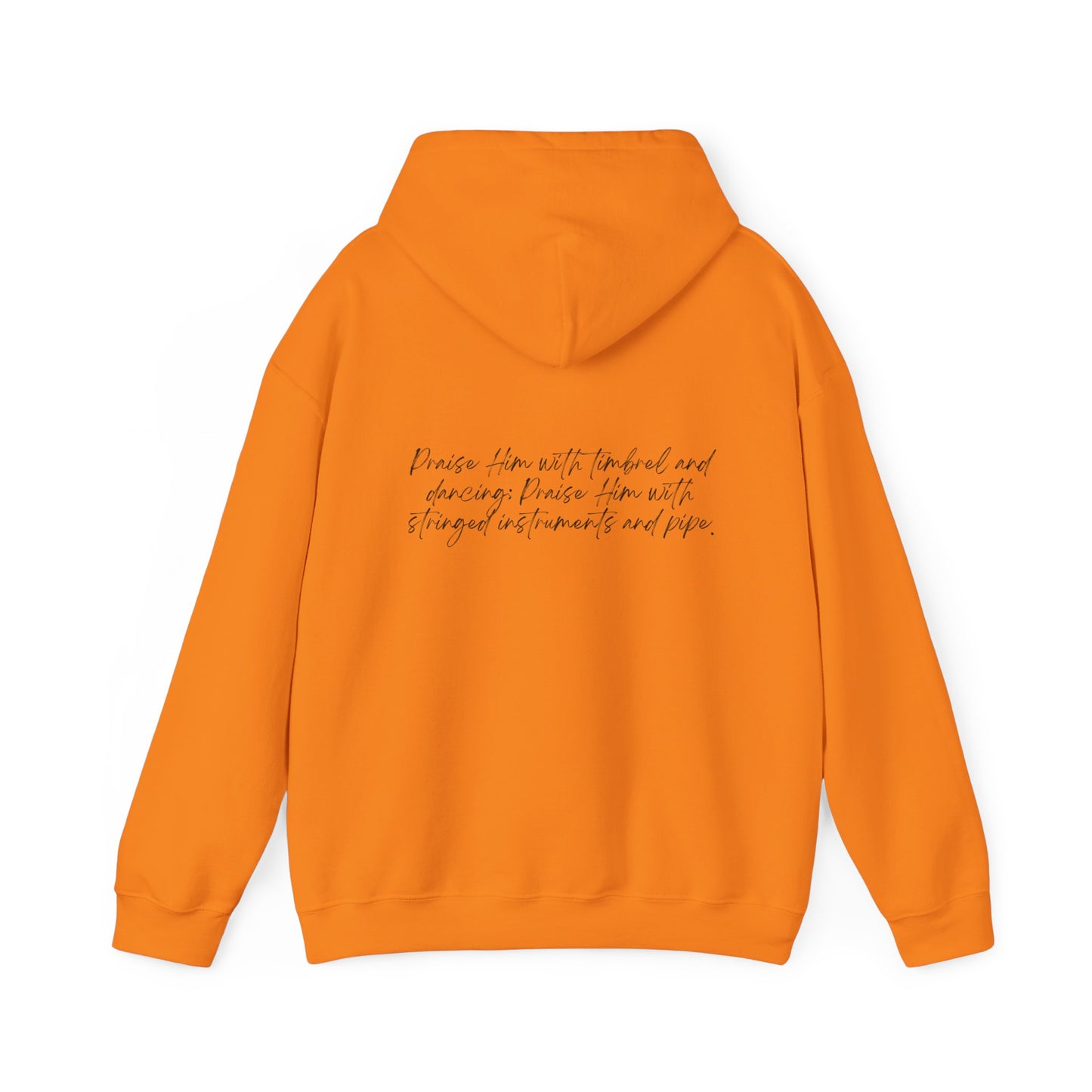 In Jesus Name I Play w/ Psalm 150:4 On Back Unisex Heavy Blend™ Hooded Sweatshirt