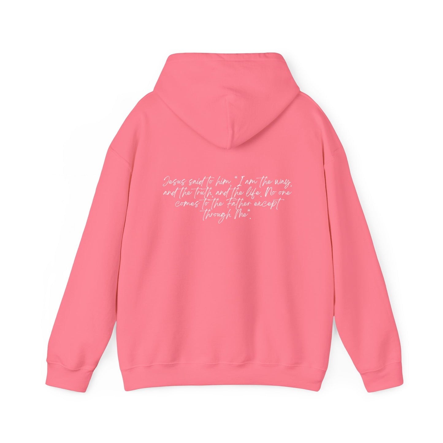 John 14:6 w/ Full Scripture On Back Unisex Heavy Blend™ Hooded Sweatshirt