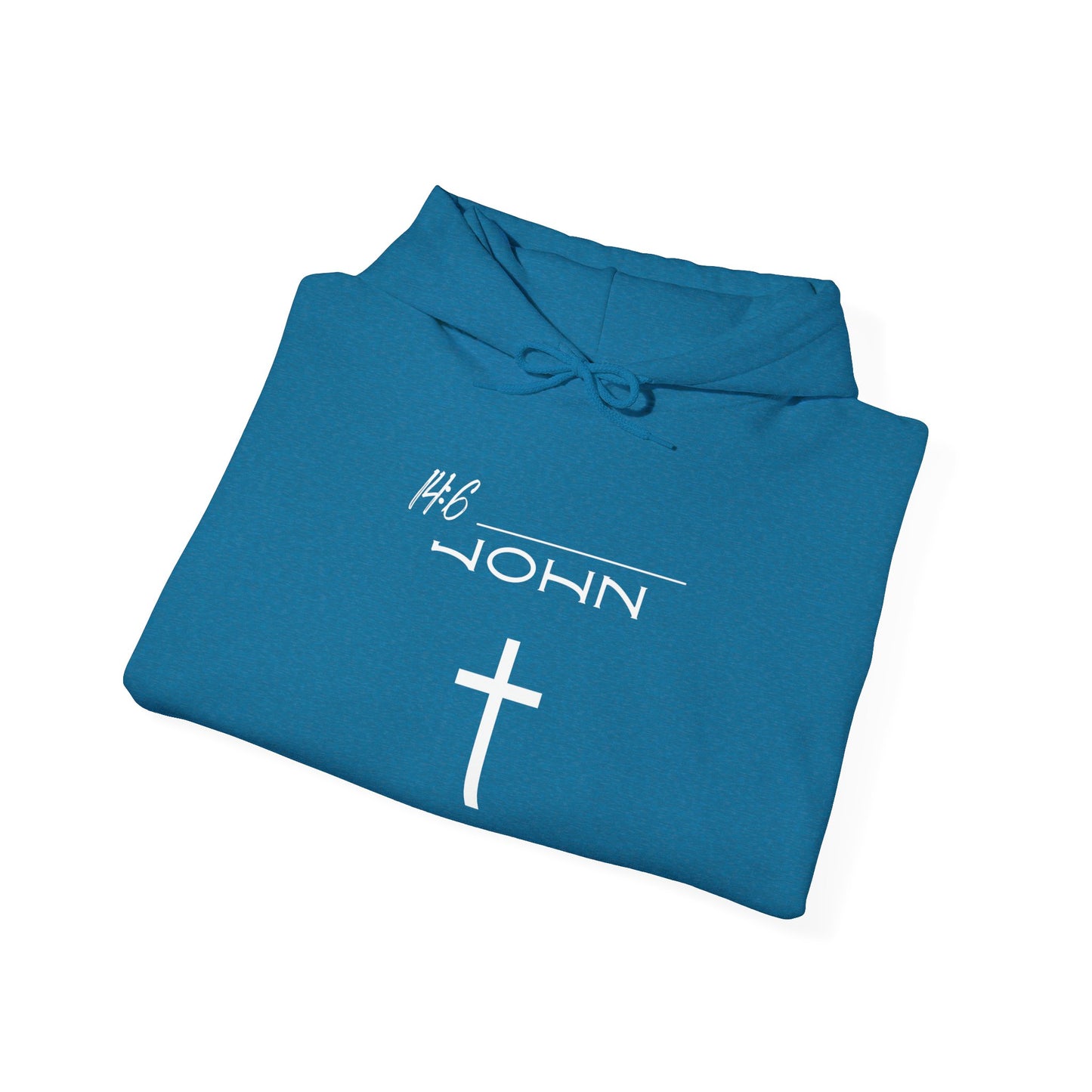 John 14:6 w/ Full Scripture On Back Unisex Heavy Blend™ Hooded Sweatshirt