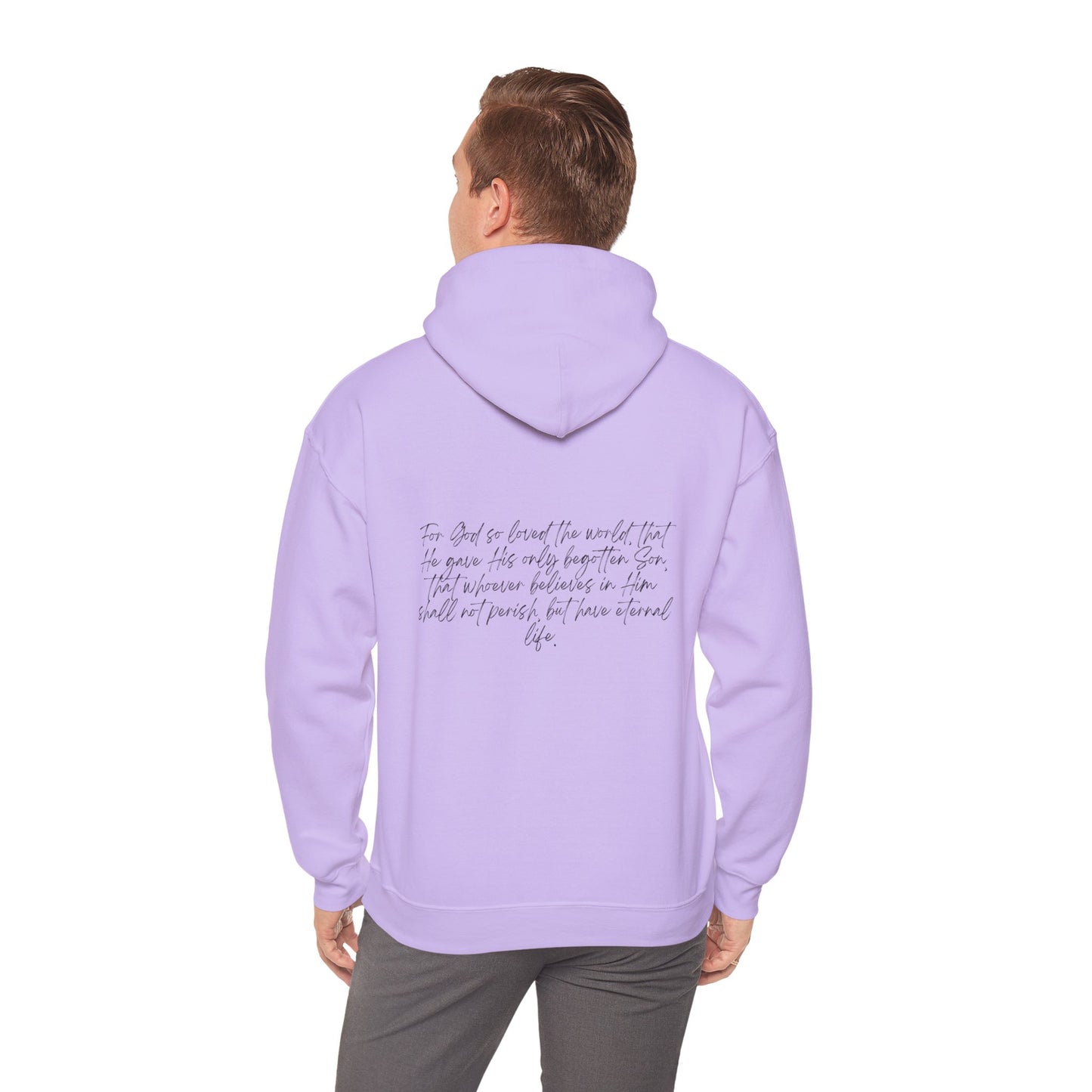 John 3:16 w/ Full Scripture On Back Unisex Heavy Blend™ Hooded Sweatshirt