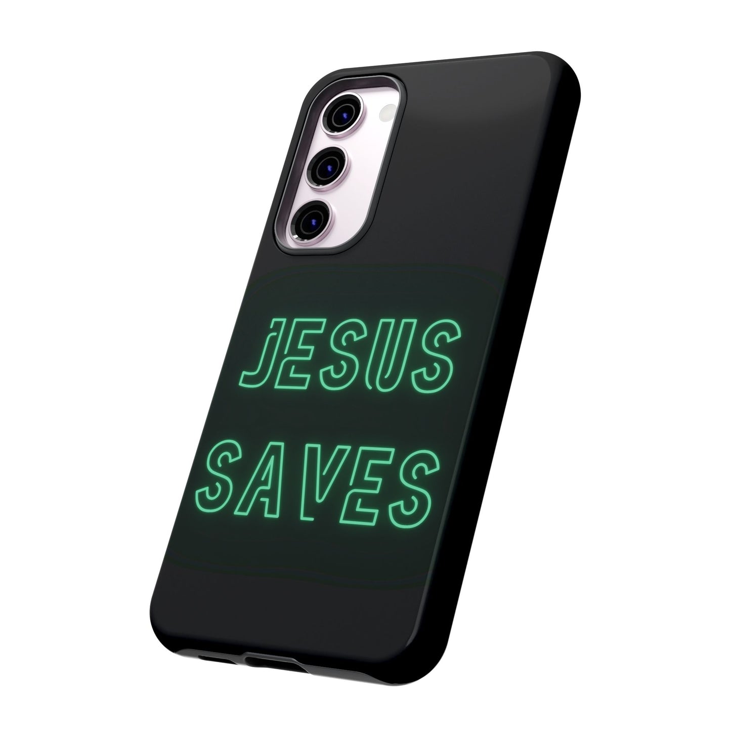 Jesus Saves Neon Signage Green Tough Cases