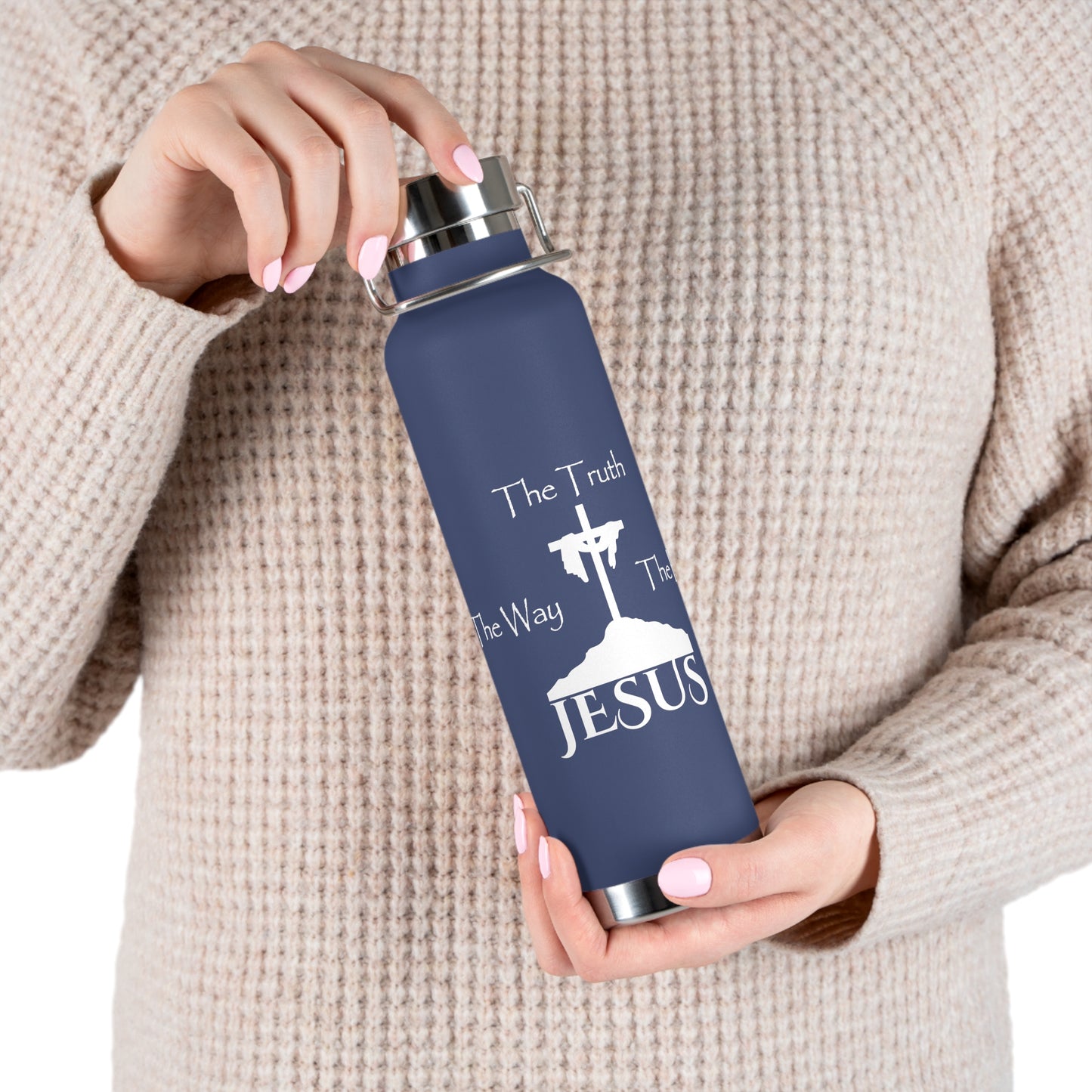 Jesus The Way The Truth The Life Copper Vacuum Insulated Bottle, 22oz