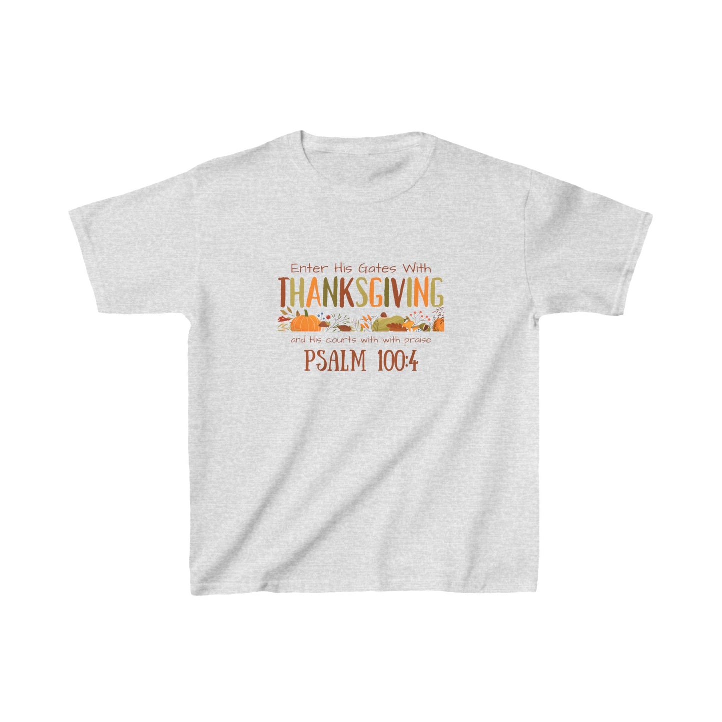 Thanksgiving Psalm 100:4 Kids Heavy Cotton™ Tee