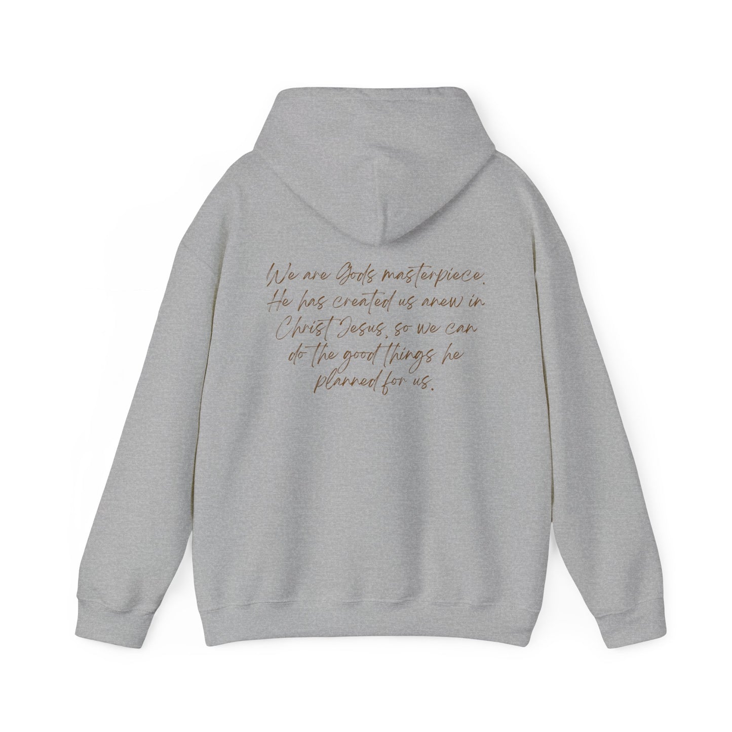 Ephesians 2:10 w/Full Scripture On Back Unisex Heavy Blend™ Hooded Sweatshirt