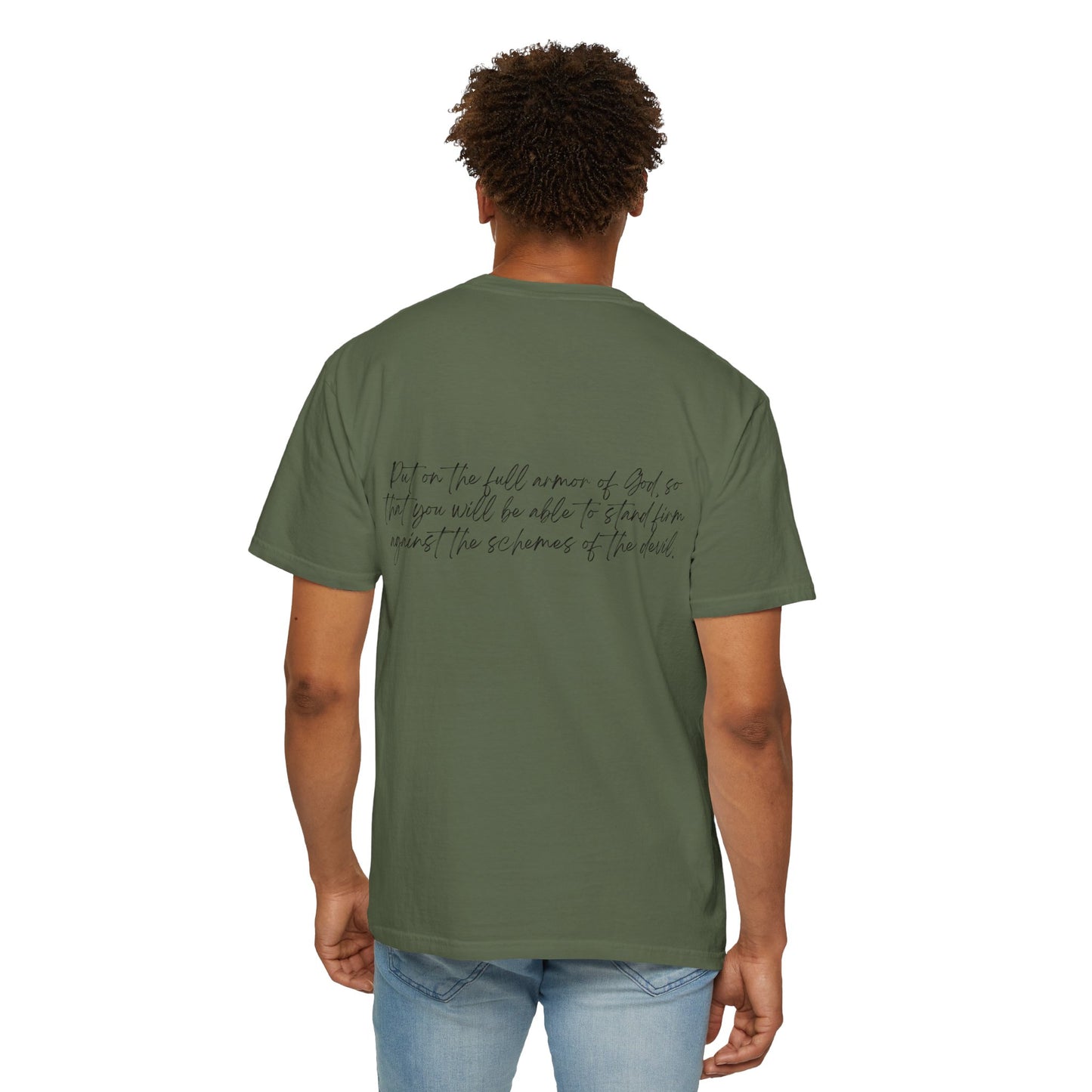 Ephesians 6:11 Armor w/Full Scripture on Back Unisex Garment-Dyed T-shirt