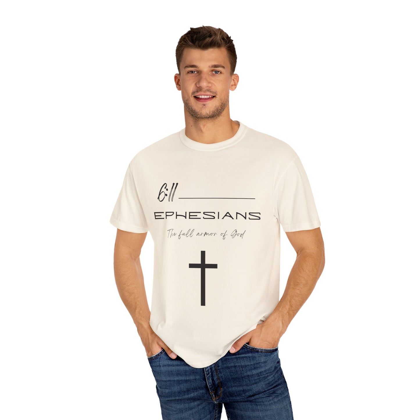 Ephesians 6:11 w/ Full Scripture On Back Unisex Garment-Dyed T-shirt