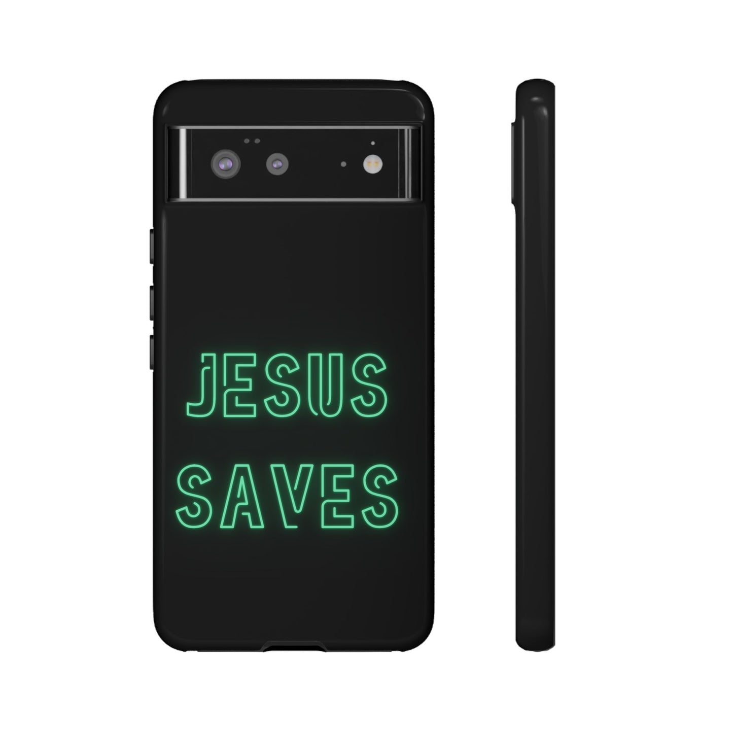 Jesus Saves Neon Signage Green Tough Cases