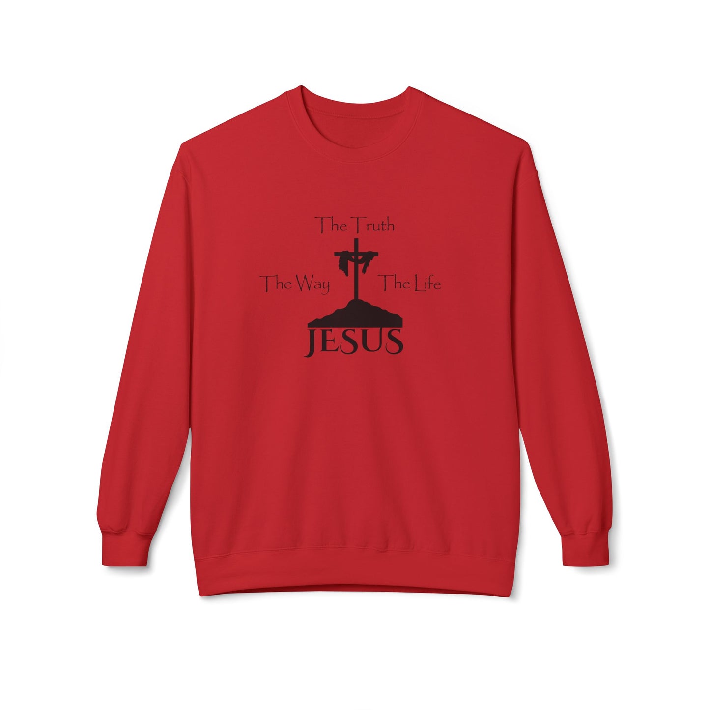 Jesus The Way The Truth The Life Unisex Midweight Softstyle Fleece Crewneck Sweatshirt