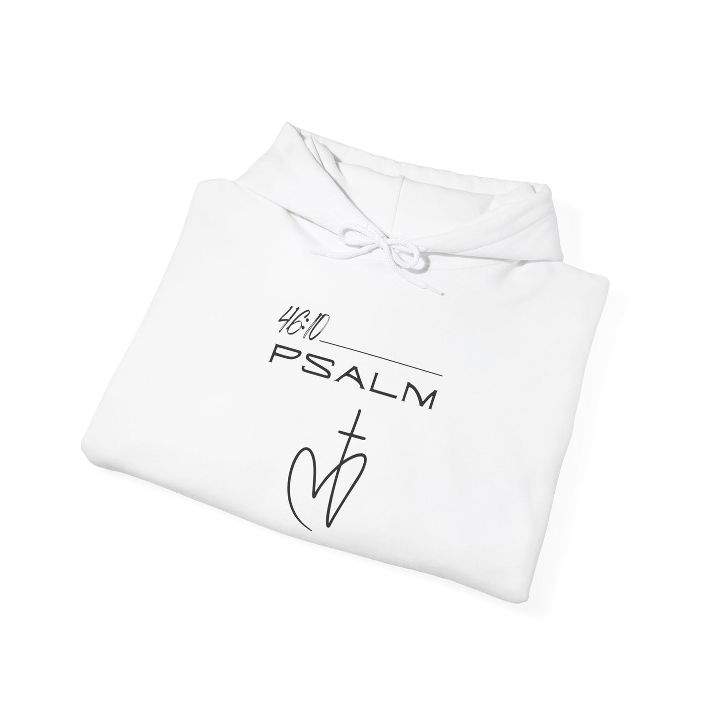 Psalm 46:10 w/ Full Scripture on Back Unisex Heavy Blend™ Hooded Sweatshirt