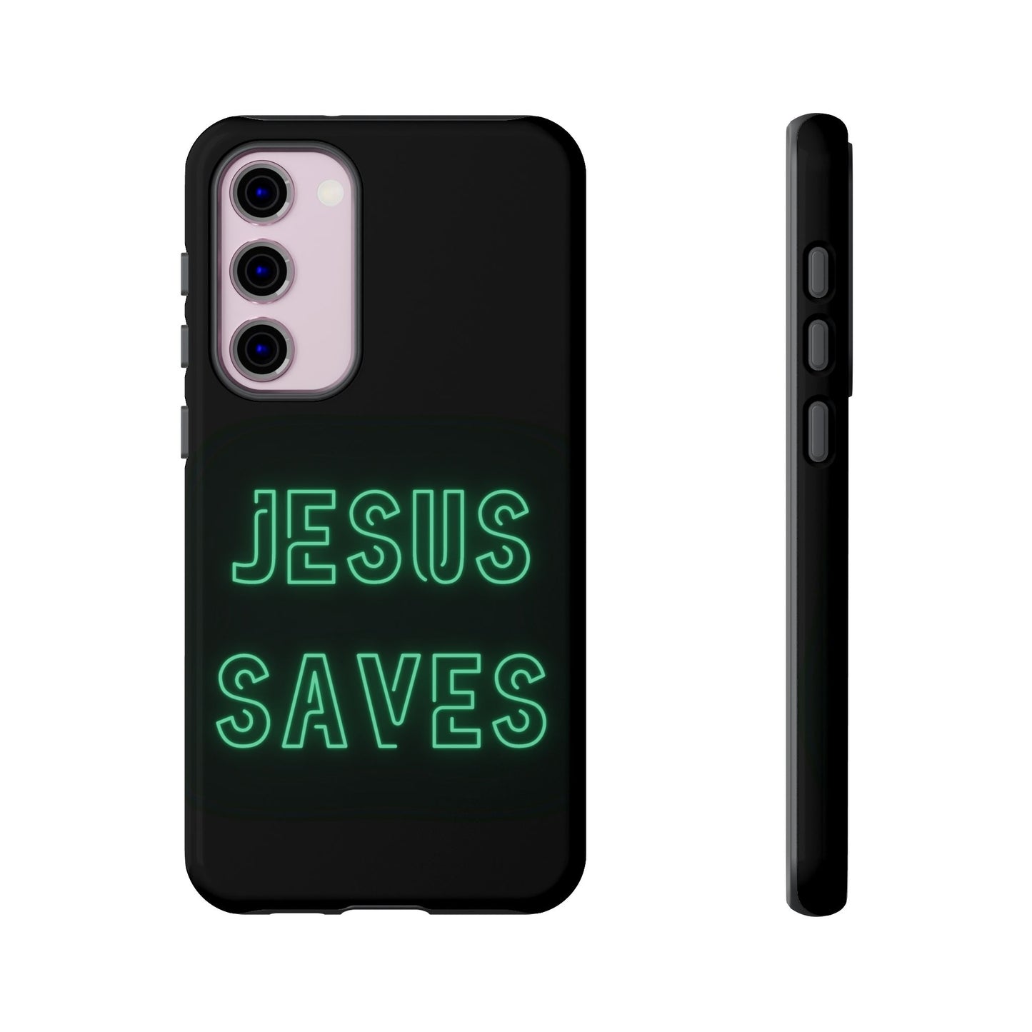 Jesus Saves Neon Signage Green Tough Cases