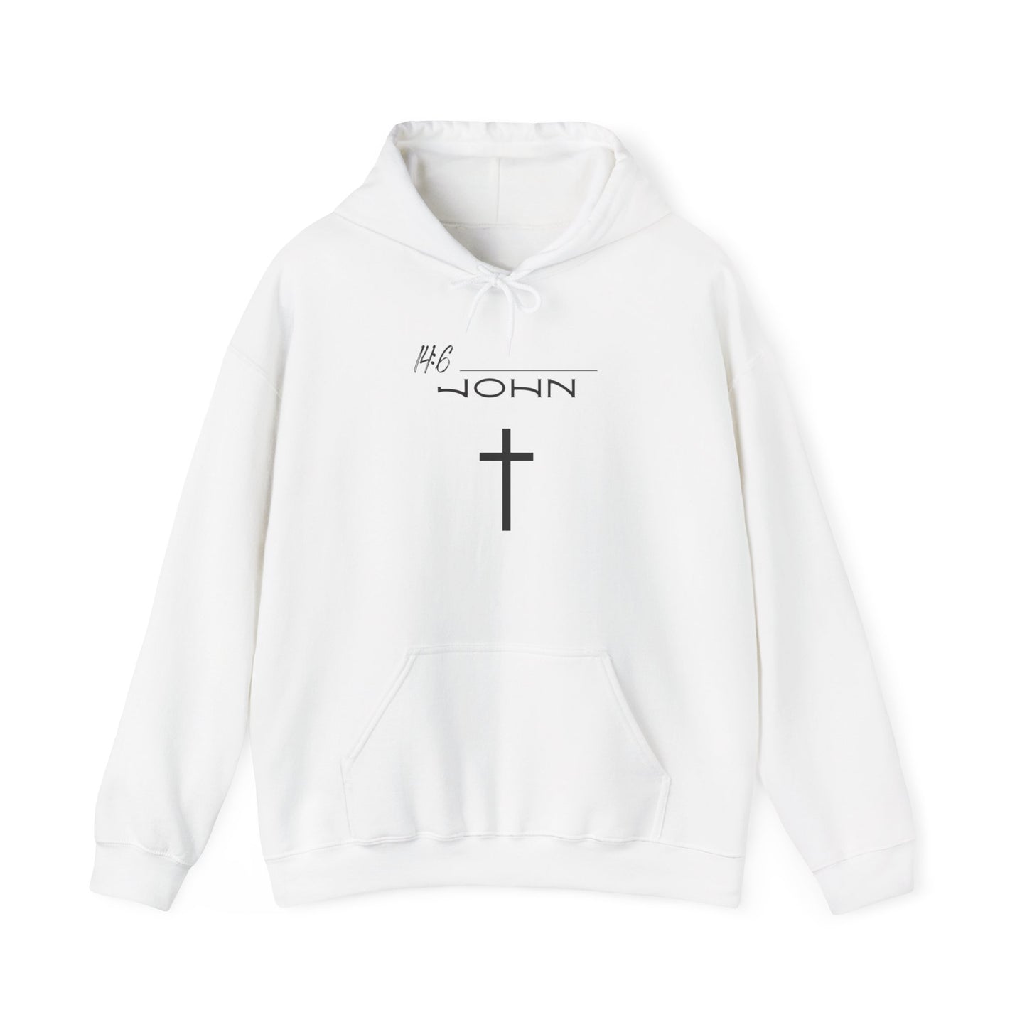 John 14:6 w/ Full Scripture On Back Unisex Heavy Blend™ Hooded Sweatshirt